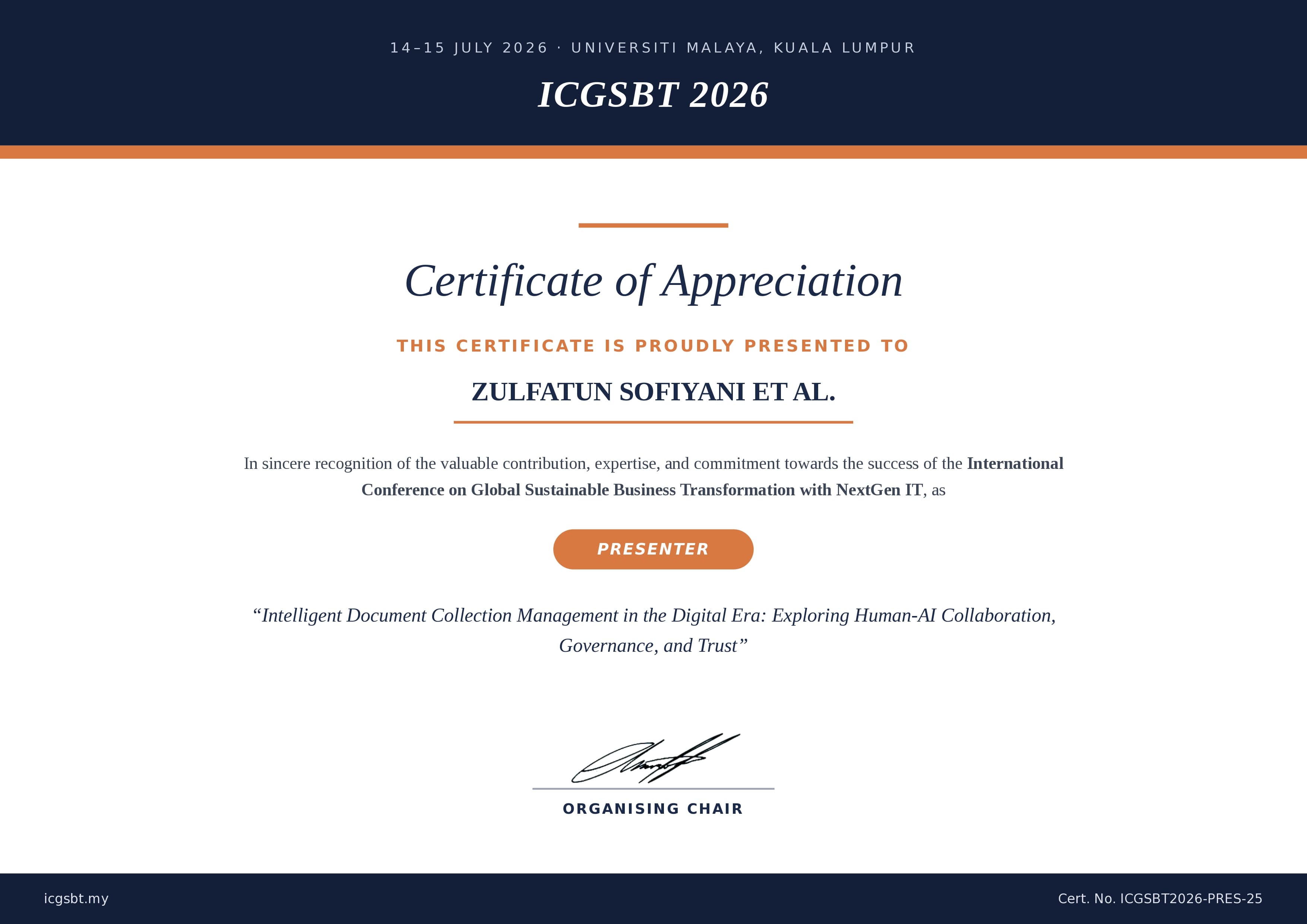 Certificate 25